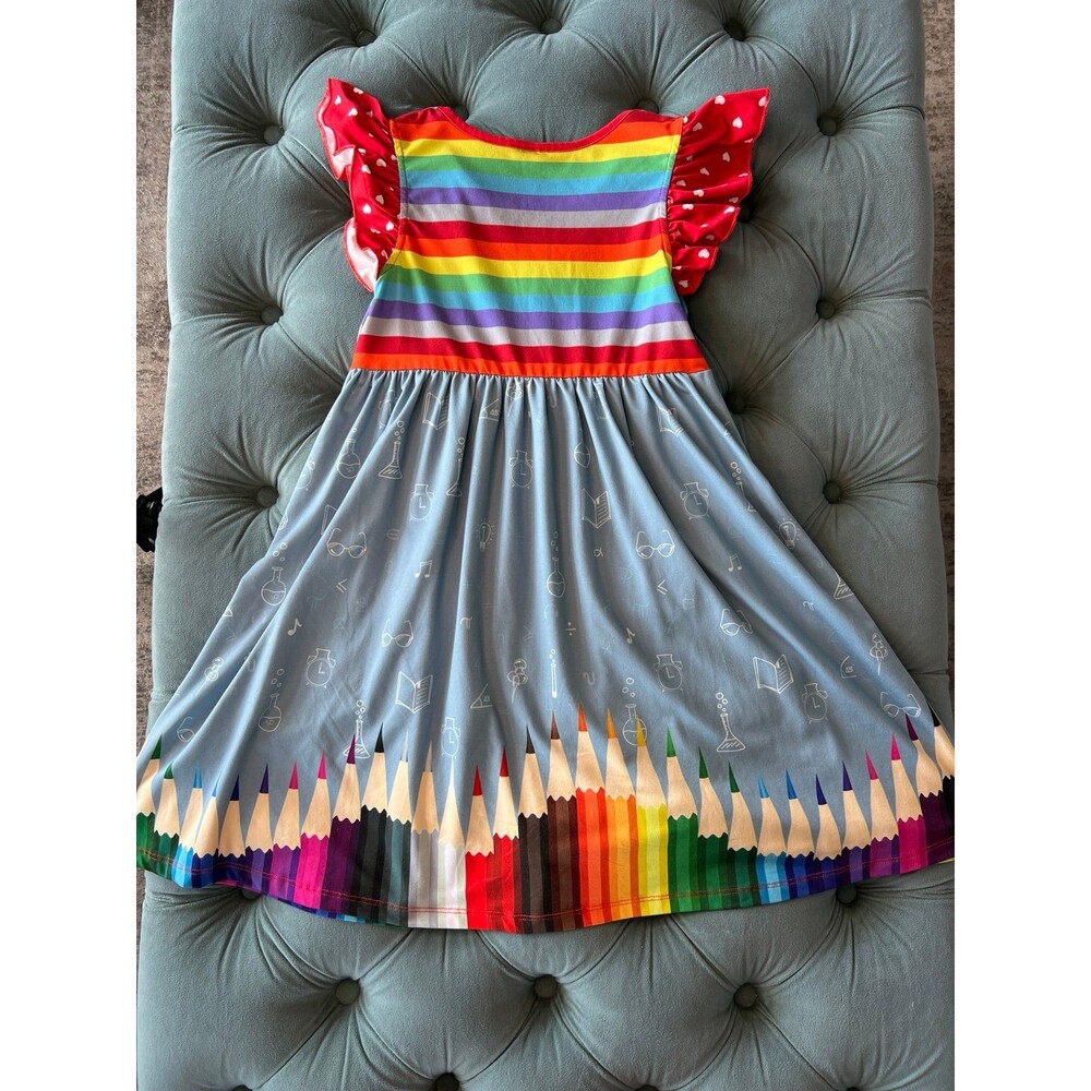 Eleanor Rose Rainbow and Red Apple Dress - Picture 4 of 4